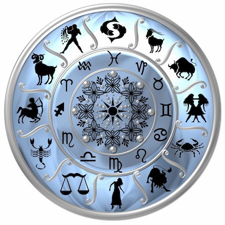 Blue Zodiac Disc with Signs and Symbols Stock Photo - Budget Royalty-Free & Subscription, Code: 400-05171207