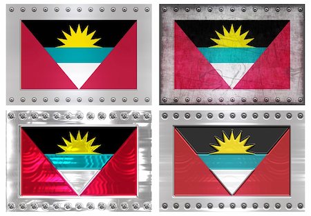 four great assorted metal Flags of antigua barbuda Stock Photo - Budget Royalty-Free & Subscription, Code: 400-05171313