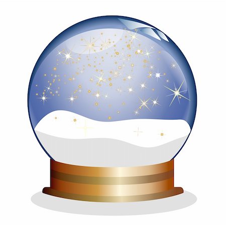 snowglobe with golden stars Stockbilder - Microstock & Abonnement, Bildnummer: 400-05172056