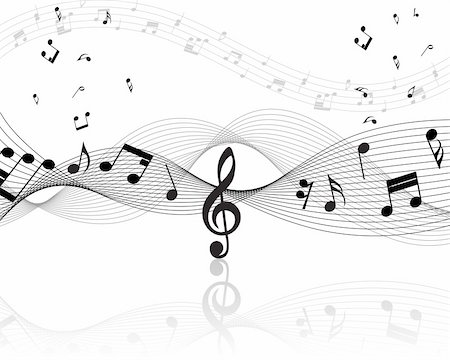 Vector musical notes staff background for design use Stock Photo - Budget Royalty-Free & Subscription, Code: 400-05172149