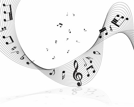 Vector musical notes staff background for design use Stock Photo - Budget Royalty-Free & Subscription, Code: 400-05172151