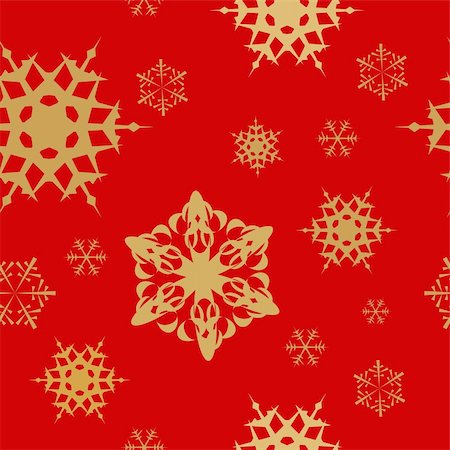 simsearch:400-08300223,k - Winter - red christmas seamless pattern / texture with golden snowflakes Stock Photo - Budget Royalty-Free & Subscription, Code: 400-05172698