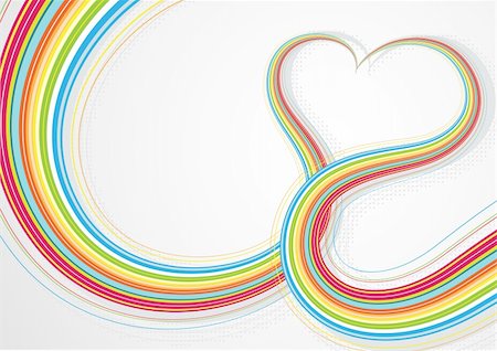 pixelembargo (artist) - Vector illustrator of Colorful lines crossing each other on heart shape Fotografie stock - Microstock e Abbonamento, Codice: 400-05172706