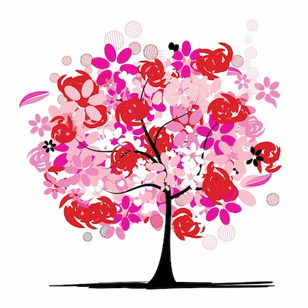 simsearch:400-05901134,k - Floral tree beautiful Stock Photo - Budget Royalty-Free & Subscription, Code: 400-05173494