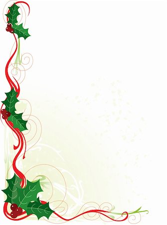 A border or frame with Christmas holly and scrolls Stock Photo - Budget Royalty-Free & Subscription, Code: 400-05173511