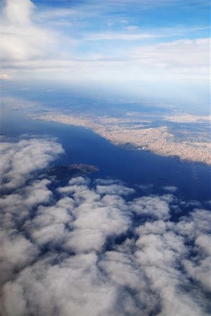 Puffy white clouds on a blue sky on the istanbul Stock Photo - Budget Royalty-Free & Subscription, Code: 400-05173887