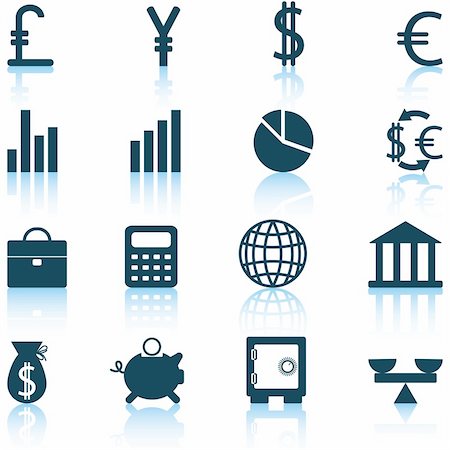 Financial icons set. Vector illustration. Foto de stock - Super Valor sin royalties y Suscripción, Código: 400-05173990
