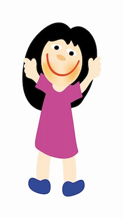 nice illustration of happy girl isolated on white background Stock Photo - Budget Royalty-Free & Subscription, Code: 400-05184172