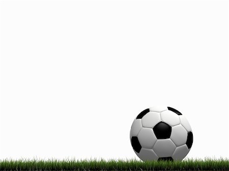 raphtong (artist) - soccer ball on green grass and white background Fotografie stock - Microstock e Abbonamento, Codice: 400-05184214