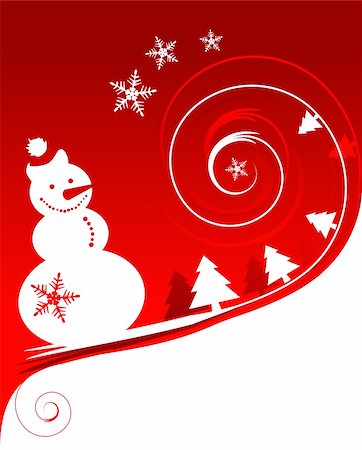 simsearch:400-05081908,k - Happy snowman, christmas card Photographie de stock - Aubaine LD & Abonnement, Code: 400-05184236