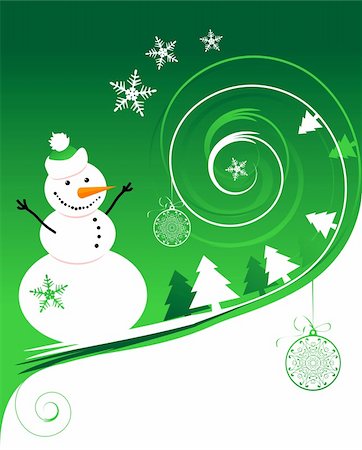 simsearch:400-05081908,k - Happy snowman, christmas card Stockbilder - Microstock & Abonnement, Bildnummer: 400-05184237