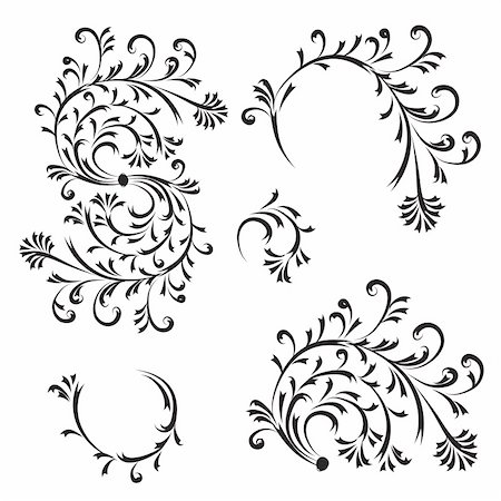 simsearch:400-04429470,k - Floral ornament, design elements Stock Photo - Budget Royalty-Free & Subscription, Code: 400-05184232