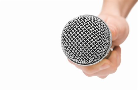 simsearch:400-06858495,k - Microphone isolated on white Stock Photo - Budget Royalty-Free & Subscription, Code: 400-05184281