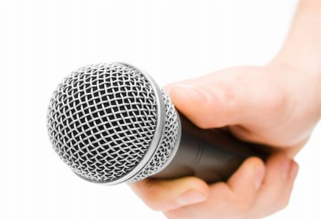 Microphone isolated on white Stock Photo - Budget Royalty-Free & Subscription, Code: 400-05184282