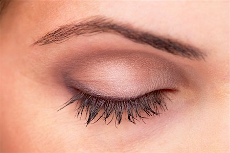 face, eyes closed, looking up - Closed woman eye with makeup. Macro shot. Stock Photo - Budget Royalty-Free & Subscription, Code: 400-05184509