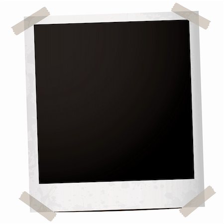 ruban-cache - single instant photograph with tape holding the corners down Photographie de stock - Aubaine LD & Abonnement, Code: 400-05184638