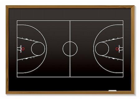 simsearch:400-05183894,k - black board with outline of basketball court ideal for strategy Stock Photo - Budget Royalty-Free & Subscription, Code: 400-05184632