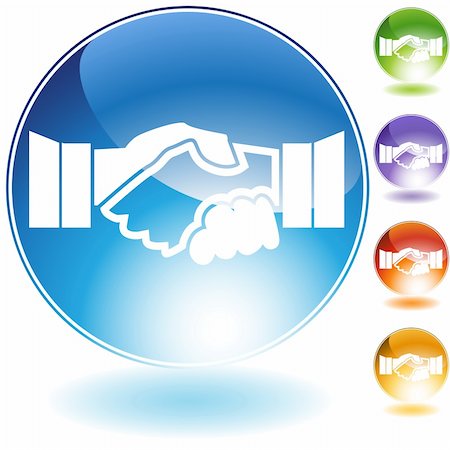 Handshake crystal icon isolated on a white background. Stock Photo - Budget Royalty-Free & Subscription, Code: 400-05184666