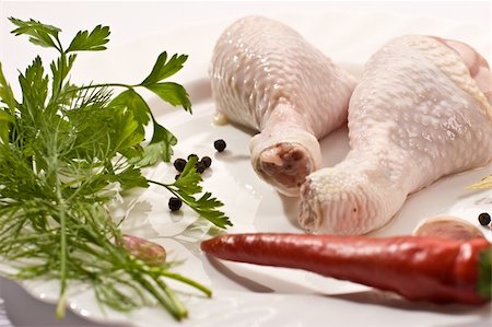 raw chicken dishes - food series: raw chicken legs with spicery Stock Photo - Budget Royalty-Free & Subscription, Code: 400-05185072