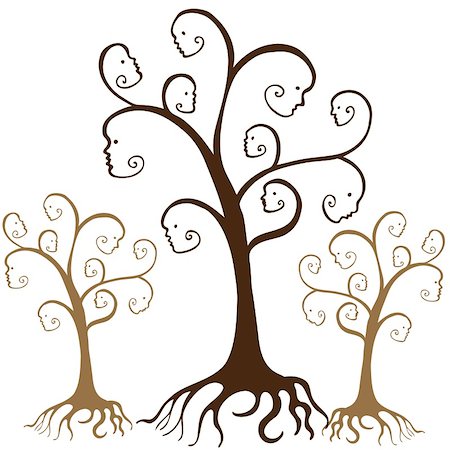 Family tree faces  isolated on a white background. Photographie de stock - Aubaine LD & Abonnement, Code: 400-05185930