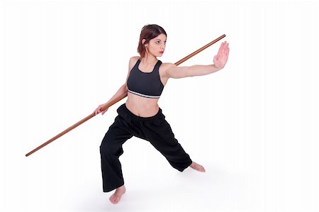 Lady in Black doing Wu dang Kungfu Stock Photo - Budget Royalty-Free & Subscription, Code: 400-05185946