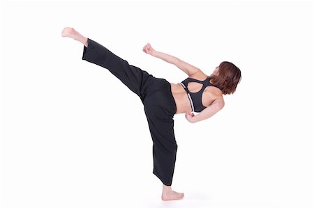female foot kicks - Lady in Black doing Wu dang Kungfu Stock Photo - Budget Royalty-Free & Subscription, Code: 400-05185943