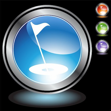 simsearch:400-04646511,k - A set of 3D icon buttons in silver chrome - golfing. Photographie de stock - Aubaine LD & Abonnement, Code: 400-05185982