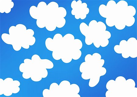 nice illustration of summer blue sky with white clouds Stock Photo - Budget Royalty-Free & Subscription, Code: 400-05186170