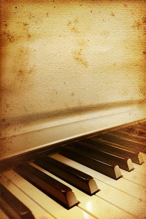 piano clef - old mouldy piano blues or jazz background Stock Photo - Budget Royalty-Free & Subscription, Code: 400-05186523