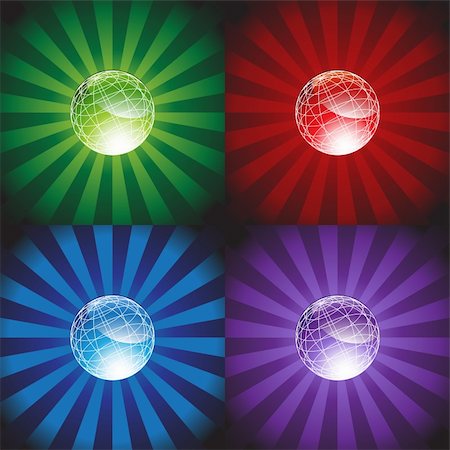 simsearch:400-04646511,k - Set of 3D globes with design element background. Photographie de stock - Aubaine LD & Abonnement, Code: 400-05186624