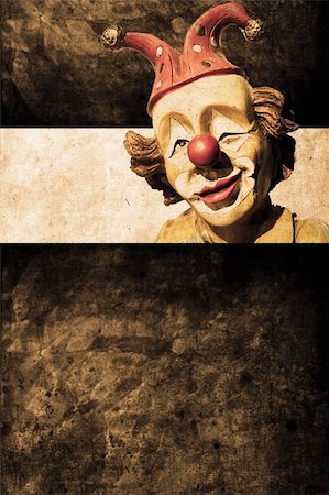 old funny clown in retro design look Stock Photo - Budget Royalty-Free & Subscription, Code: 400-05186735