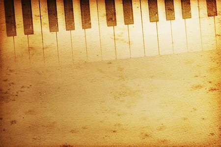 old historical keyboard of a grand piano Stock Photo - Budget Royalty-Free & Subscription, Code: 400-05186750