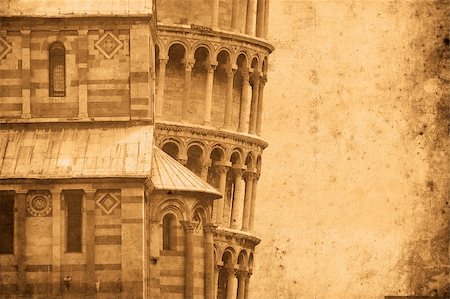 roman towers - Retro look of the Tower of Pisa Stock Photo - Budget Royalty-Free & Subscription, Code: 400-05186766