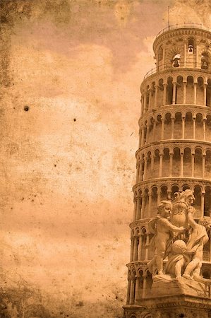 roman towers - Retro look of the Tower of Pisa Stock Photo - Budget Royalty-Free & Subscription, Code: 400-05186768