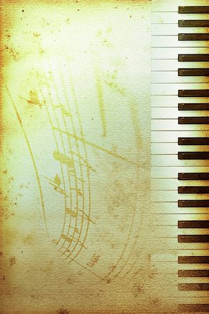 piano clef - old mouldy piano blues or jazz background Stock Photo - Budget Royalty-Free & Subscription, Code: 400-05186789