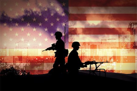 simsearch:400-06735733,k - silhouettes of any Soldiers in new york Foto de stock - Royalty-Free Super Valor e Assinatura, Número: 400-05186792