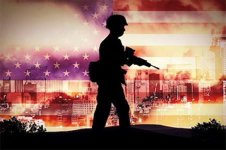 simsearch:400-06735733,k - silhouettes of any Soldiers in new york Foto de stock - Royalty-Free Super Valor e Assinatura, Número: 400-05186793