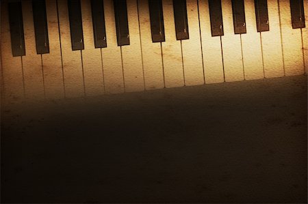 old historical keyboard of a grand piano Stock Photo - Budget Royalty-Free & Subscription, Code: 400-05186935