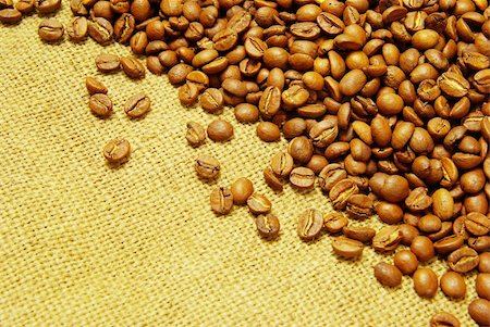 Coffee beans on a sack background Stock Photo - Budget Royalty-Free & Subscription, Code: 400-05187541