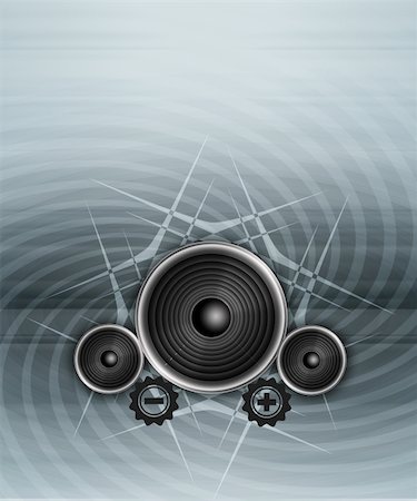 stereo with music notes - Abstract Illustration of electronical Music with boxes Stock Photo - Budget Royalty-Free & Subscription, Code: 400-05187751
