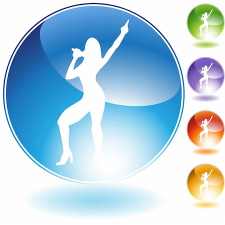 female dancers lifted - Singer woman crystal icon isolated on a white background. Stock Photo - Budget Royalty-Free & Subscription, Code: 400-05187829