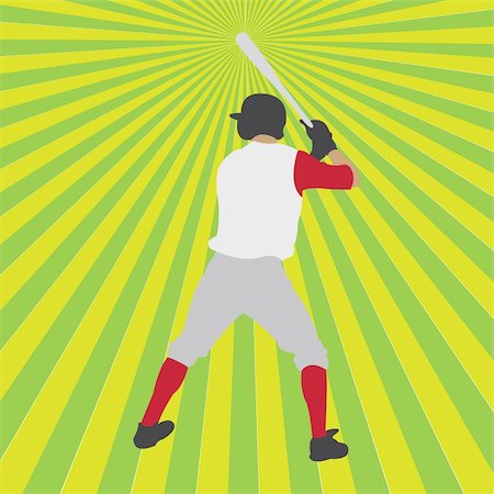 baseball player silhouette, vector illustration Stock Photo - Budget Royalty-Free & Subscription, Code: 400-05187870