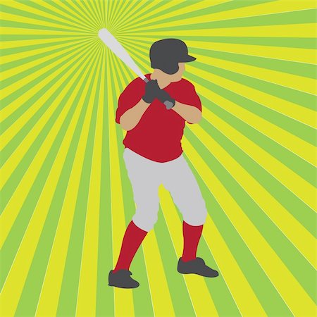 baseball player silhouette, vector illustration Stock Photo - Budget Royalty-Free & Subscription, Code: 400-05187871