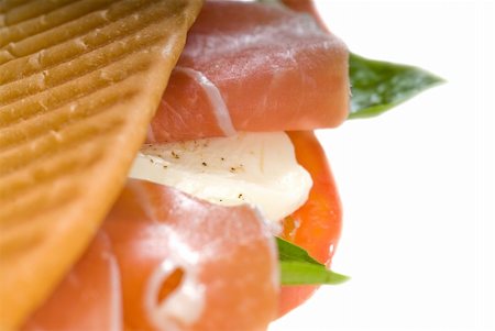 simsearch:400-05337090,k - panini sandwich with fresh caprese and parma ham Foto de stock - Royalty-Free Super Valor e Assinatura, Número: 400-05187884