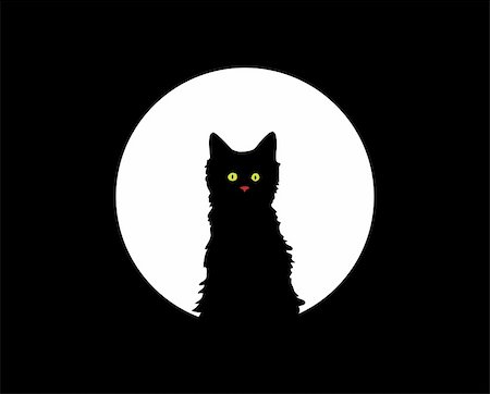 kitten under the moon, vector illustration Fotografie stock - Microstock e Abbonamento, Codice: 400-05187908