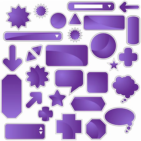 Set of multiple web labels and icons - purple. Stock Photo - Budget Royalty-Free & Subscription, Code: 400-05187914