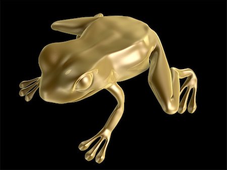 golden frog sitting isolated on black background Stock Photo - Budget Royalty-Free & Subscription, Code: 400-05187950