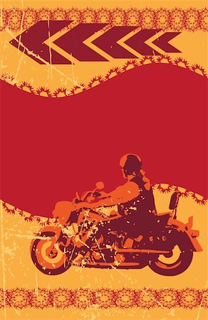 Grunge biker frame, vector illustration Stock Photo - Budget Royalty-Free & Subscription, Code: 400-05188044
