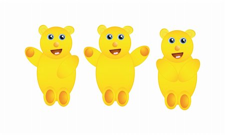 sad yellow icon - nice illustration of abstract yellow teddy bear isolated on white background Stock Photo - Budget Royalty-Free & Subscription, Code: 400-05188095