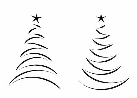 exploding numbers - Stylized Christmas trees in  isolated in white background Photographie de stock - Aubaine LD & Abonnement, Code: 400-05188147